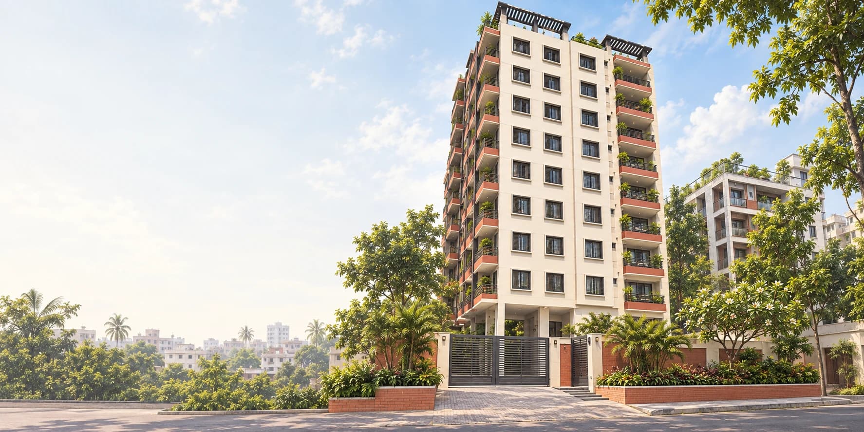 Architectural illustration inspired by Green Estate's Dhaka residences